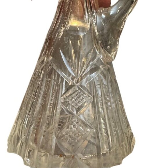 Vintage Clear Cut Glass Cruet With Stopper - Picture 8 of 9